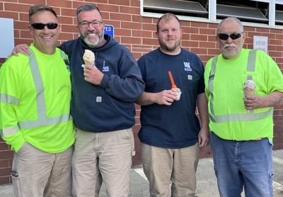 Bart M. with co-workers on Ice Cream day