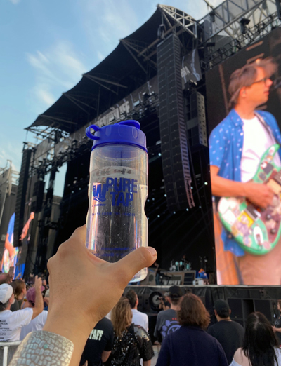 Louisville water bottle at concert