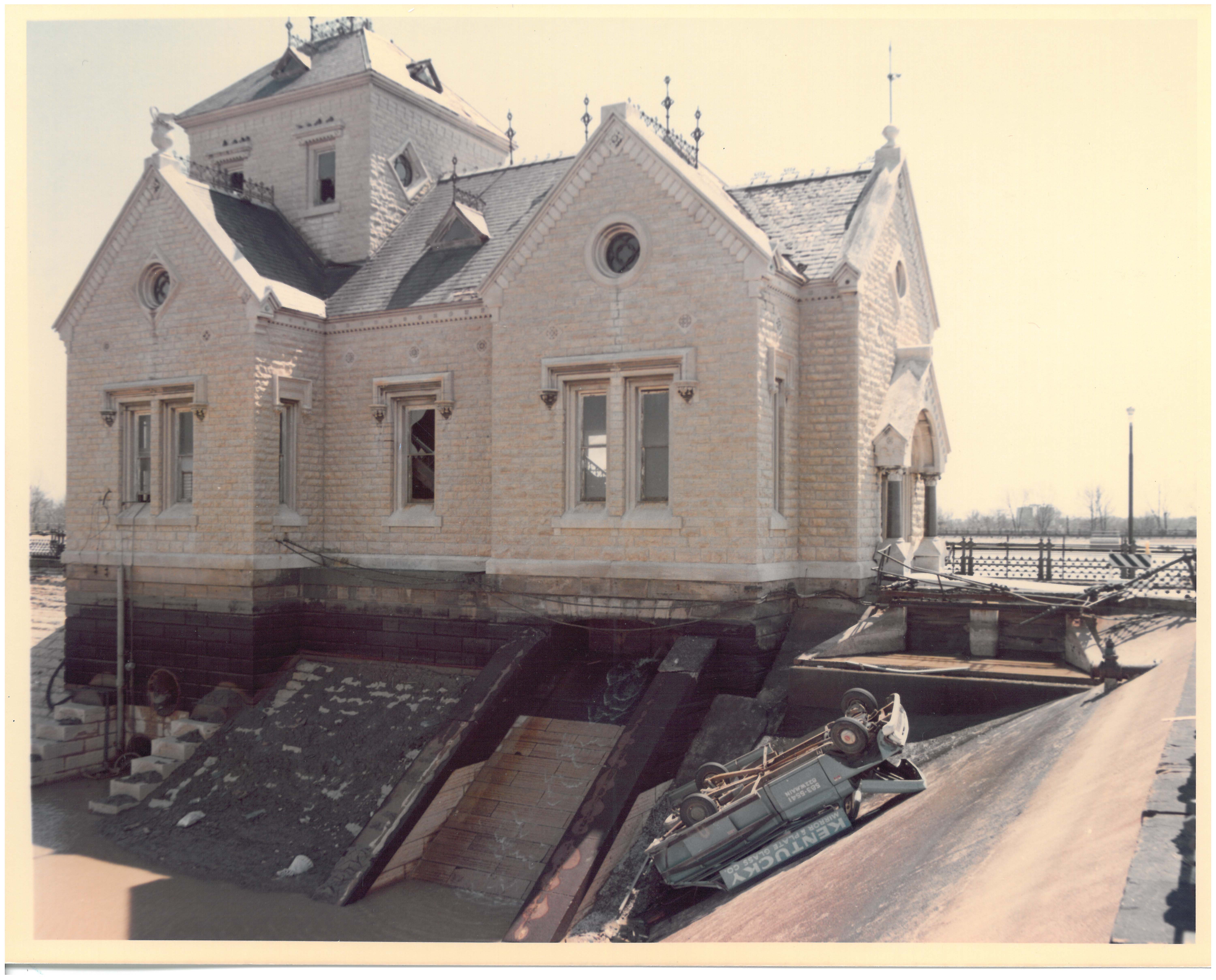A worker's truck landed in the Crescent Hill Reservoir.