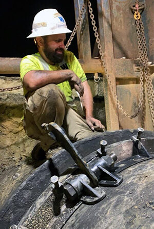 David Jared working on a pipe