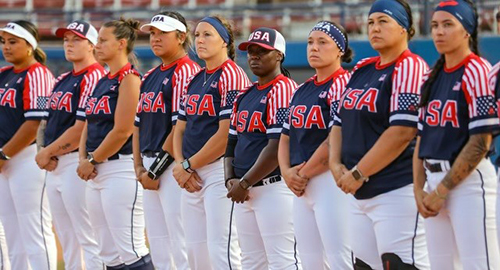 Patrika playing softball