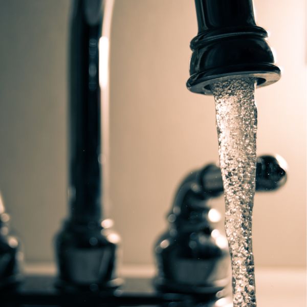 Faucet with running water