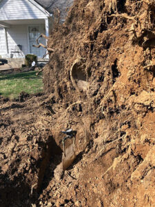 Meter stuck in tree roots