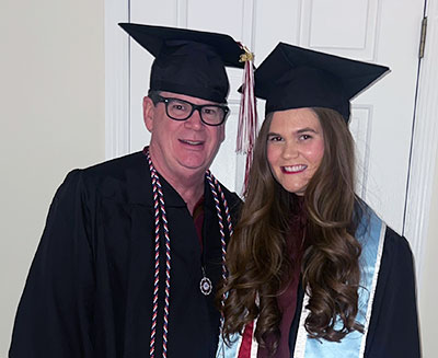 Tim Meyer with daughter at EKU graduation