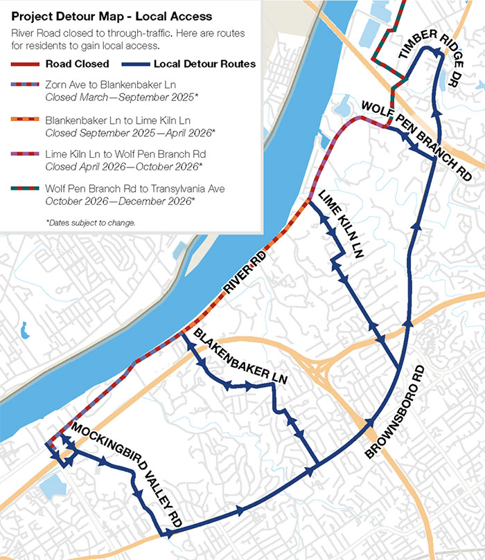 Residual Line detour map