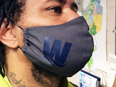 Field crew with mask