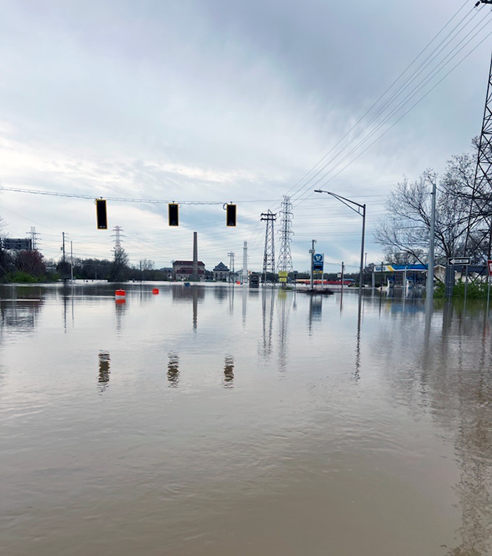 April 9, 2025 - An employee's view as he boated in to work at Louisville Water's pumping stations.