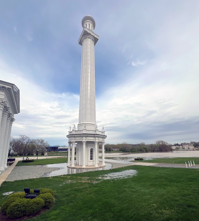 Louisville Water Tower stands tall as a beacon of hope during April 2025 flooding.
