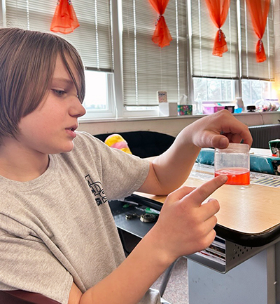Student in classroom