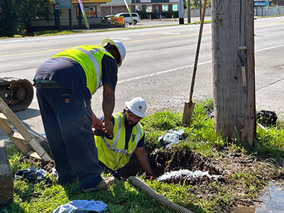 Workers in the heat
