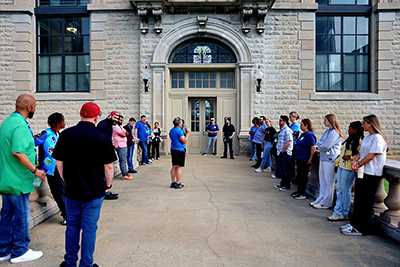 new employee tour at pump house