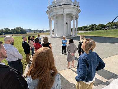 Kelley leading a tour at LWT