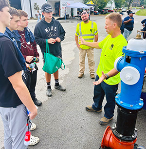 Louisville Water Pros meeting with students