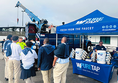 Louisville Water Pros meeting with students