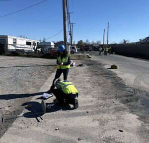 Water Quality sampling at crash site