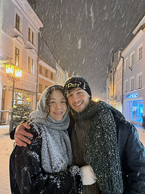 Julia Coke and her partner in Germany