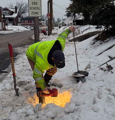Meter lid search in snow