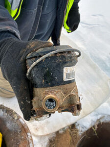 Frozen water meter