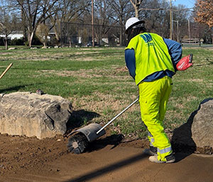Sidewalk cleanup at Algonquin Park