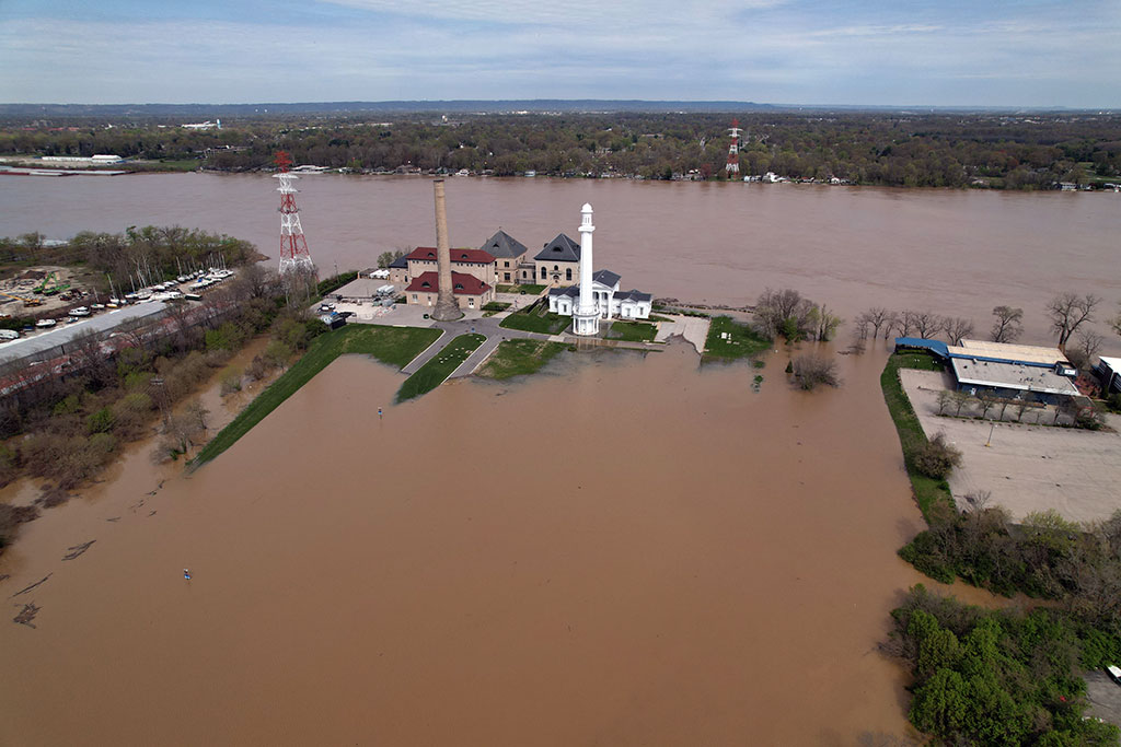 April 2025 flooding near Louisville Water Tower