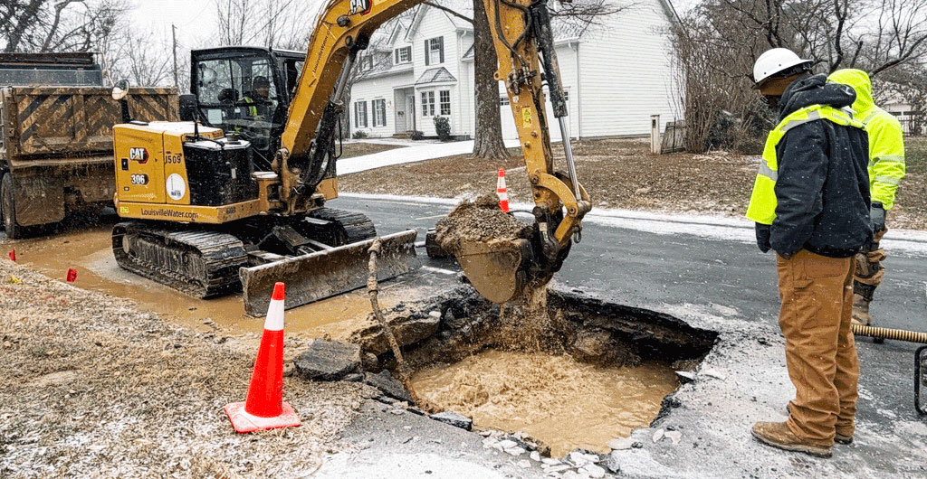 Construction on Upland road
