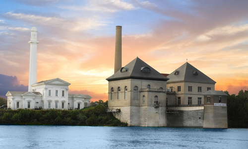 Louisville Water tower taken from river