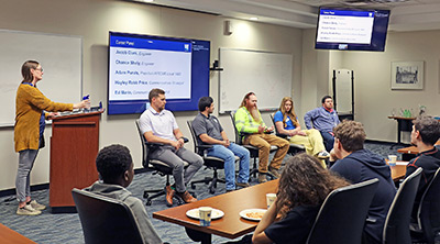 Panel discussion for Moore HS tour
