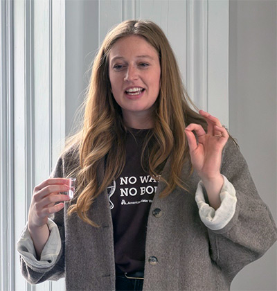Hayley giving tast testing demo