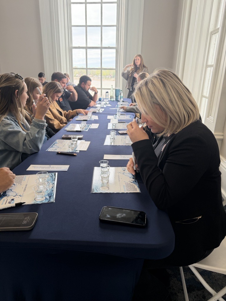Guests participating in Water Tasting