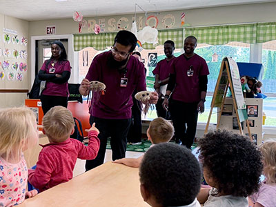 Qadir with preschooler