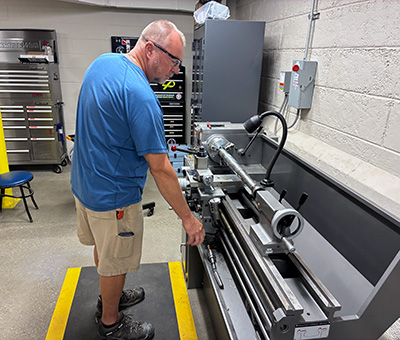 John Booher working