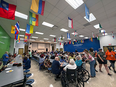 Newcomer cafeteria flags