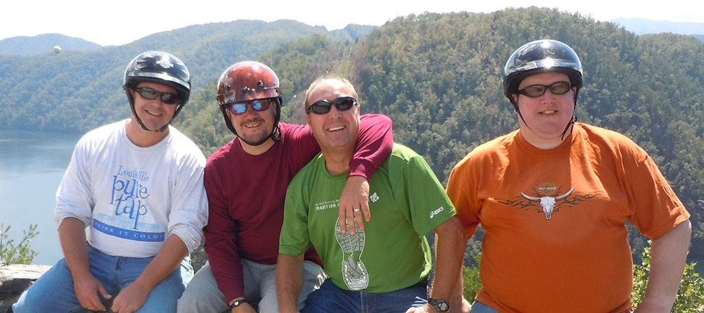 Dave Vogel on motorcycle ride