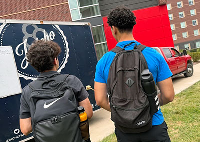 Students with reusable bottles