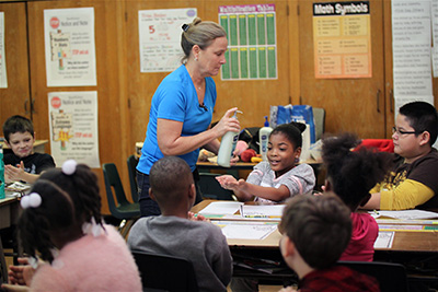 Handwashing in classroom