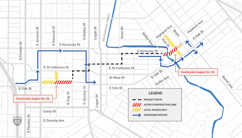 Oak St. Glenmary detour